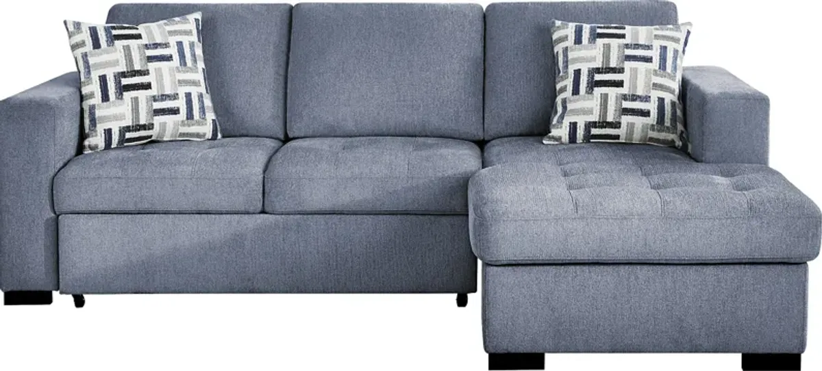 Geneva Blue 5 Pc Sleeper Sectional Living Room