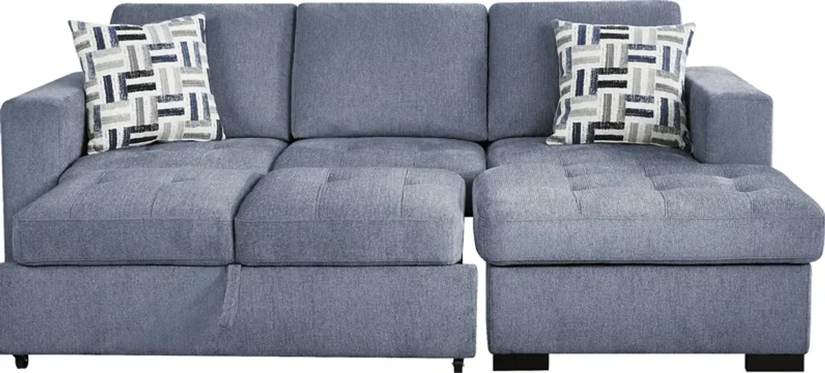 Geneva Blue 5 Pc Sleeper Sectional Living Room