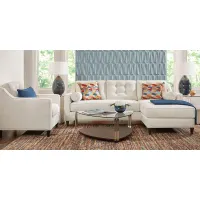 Hanover Off-White Textured 5 Pc Sectional Living Room