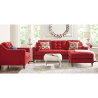 Hanover Ruby Chenille 5 Pc Sectional Living Room