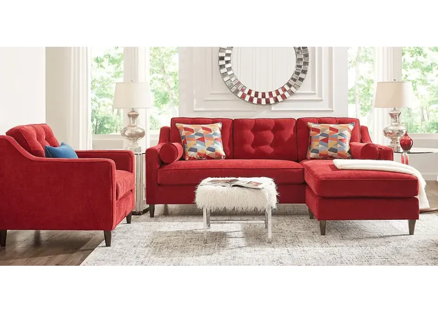 Hanover Ruby Chenille 5 Pc Sectional Living Room