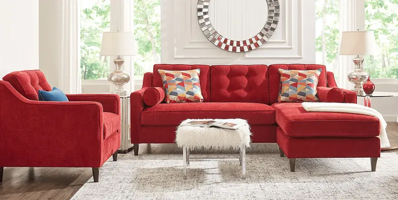 Hanover Ruby Chenille 5 Pc Sectional Living Room