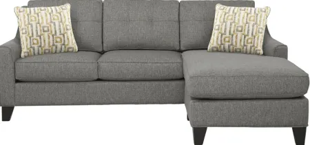 Madison Place Gray Textured Sleeper Chaise Sofa