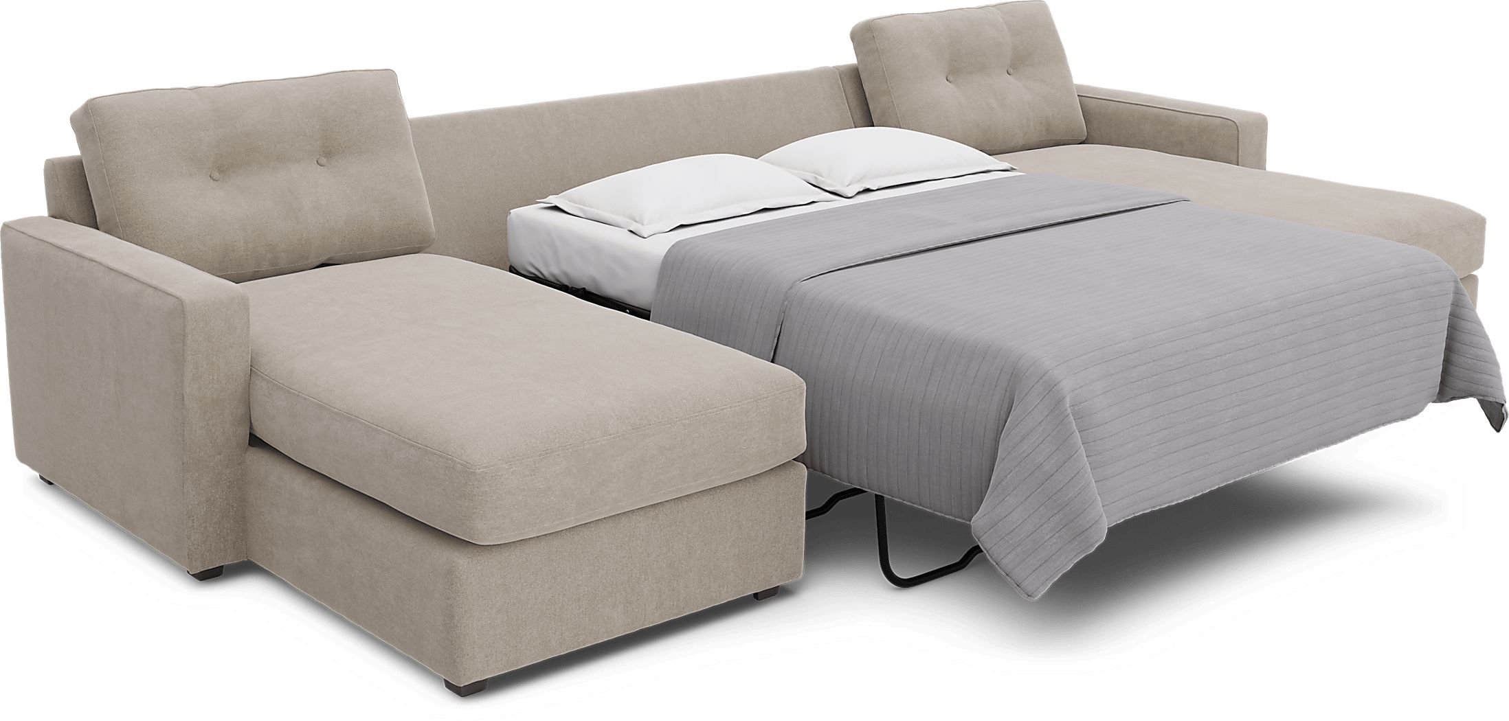 ModularOne Beige 3 Pc Sleeper Sectional