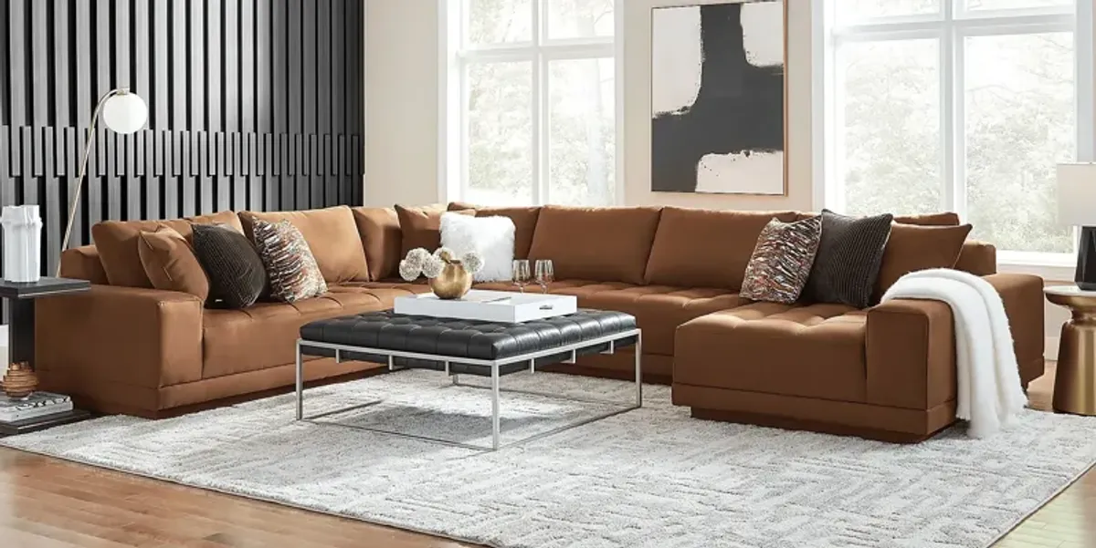 Milano Brown 4 Pc Sectional