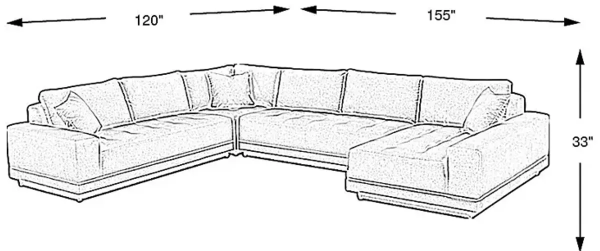 Milano Brown 4 Pc Sectional