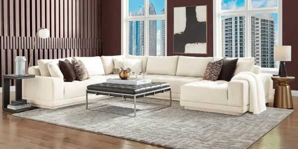 Milano White 4 Pc Sectional