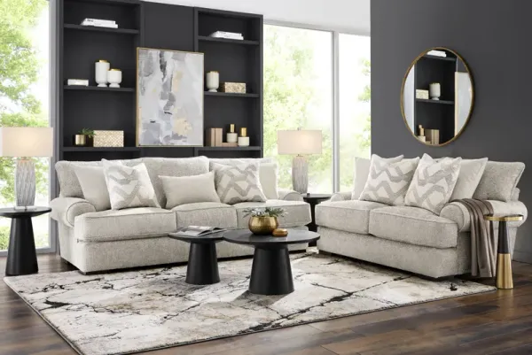 Goodwin Gray 8 Pc Living Room with Gel Foam Sleeper Sofa