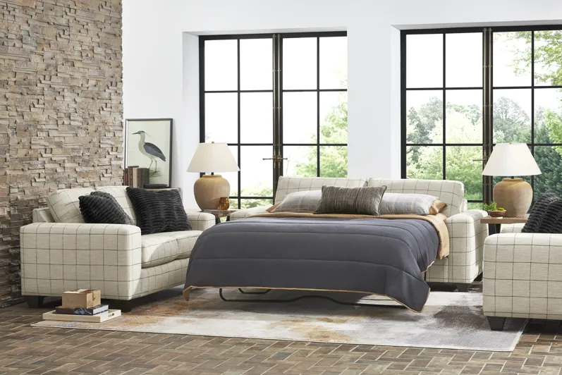 Rutherford Beige 7 Pc Living Room with Sleeper Sofa