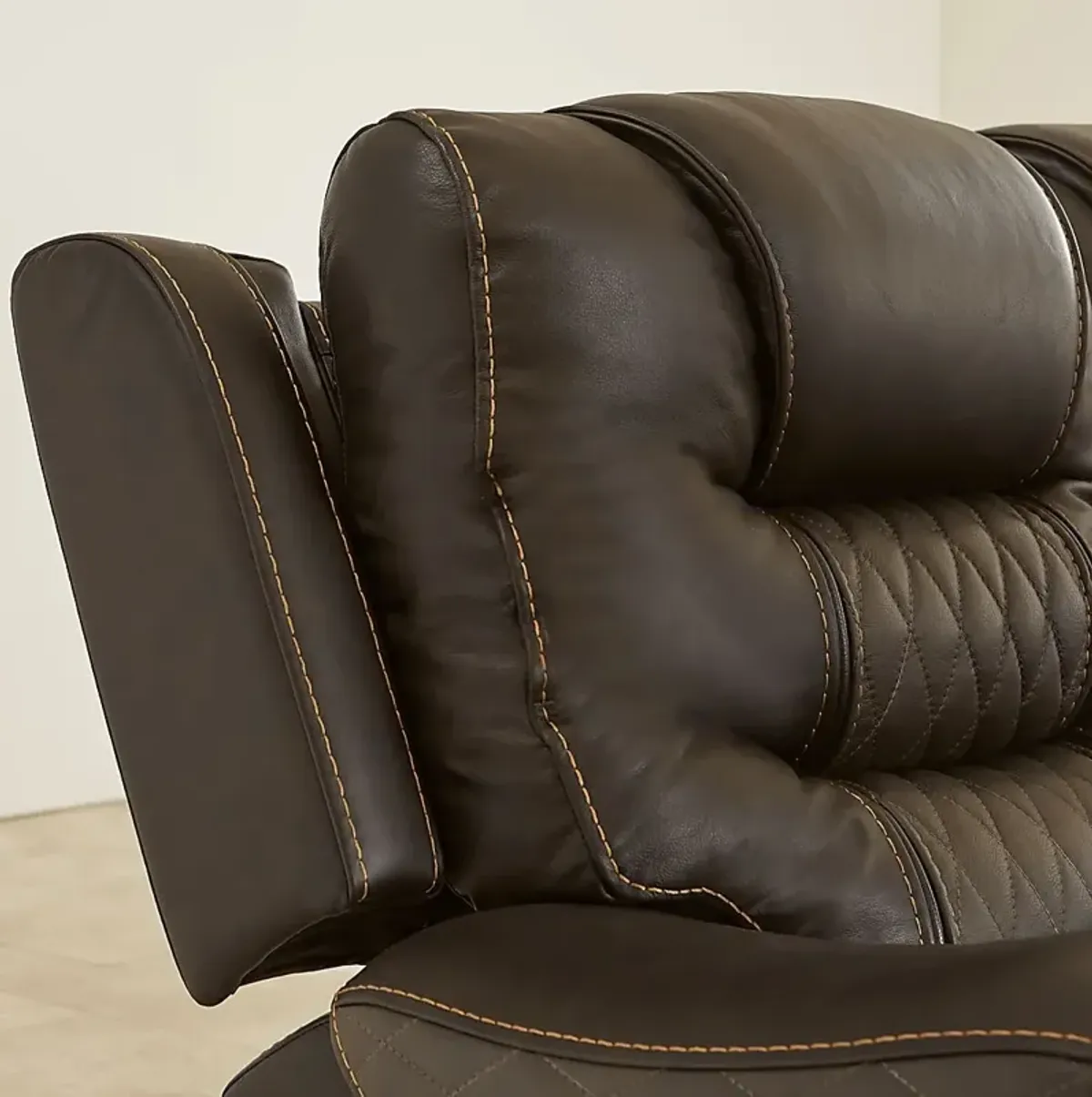 Headliner Brown Leather 3 Pc Living Room with Reclining Sofa