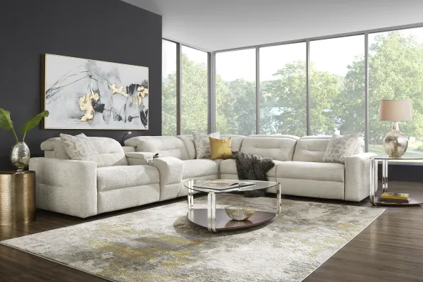 Belia Beige 9 Pc Dual Power Reclining Sectional Living Room