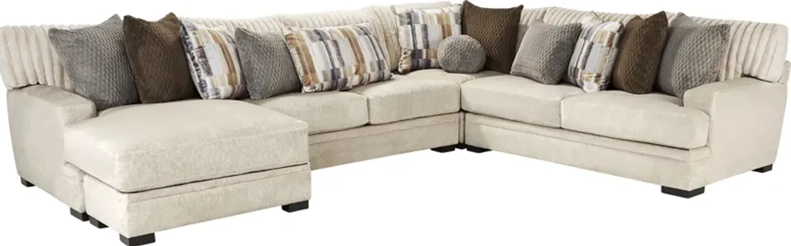 Hudson Street Beige 3 Pc Sectional