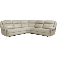 West Valley Beige 5 Pc Leather Reclining Sectional