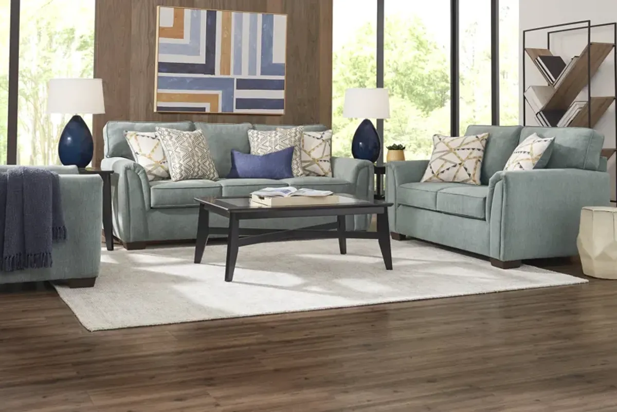 Amalie Teal 2 Pc Living Room