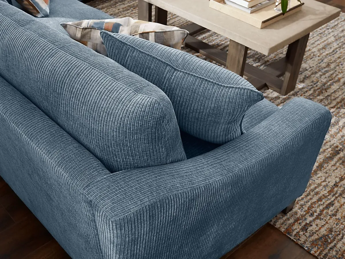 Cambria Blue 7 Pc Living Room with Sleeper Sofa