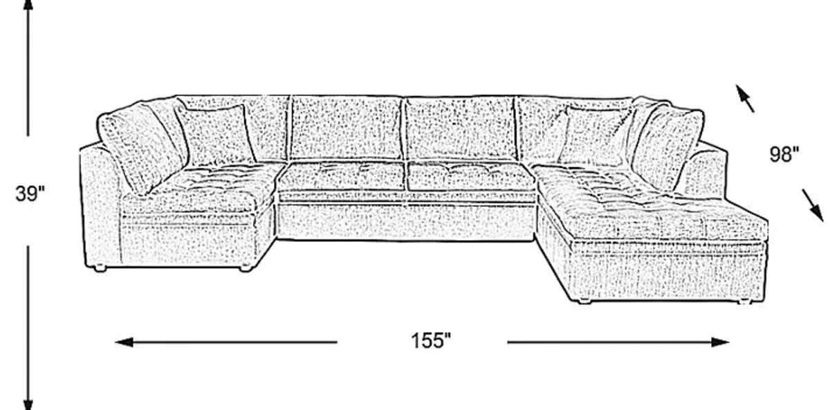 Sheridan Square Gray 3 Pc Sleeper Sectional