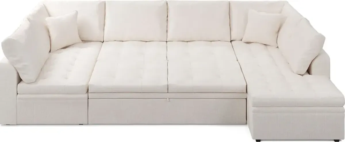 Sheridan Square Off-White 3 Pc Sleeper Sectional