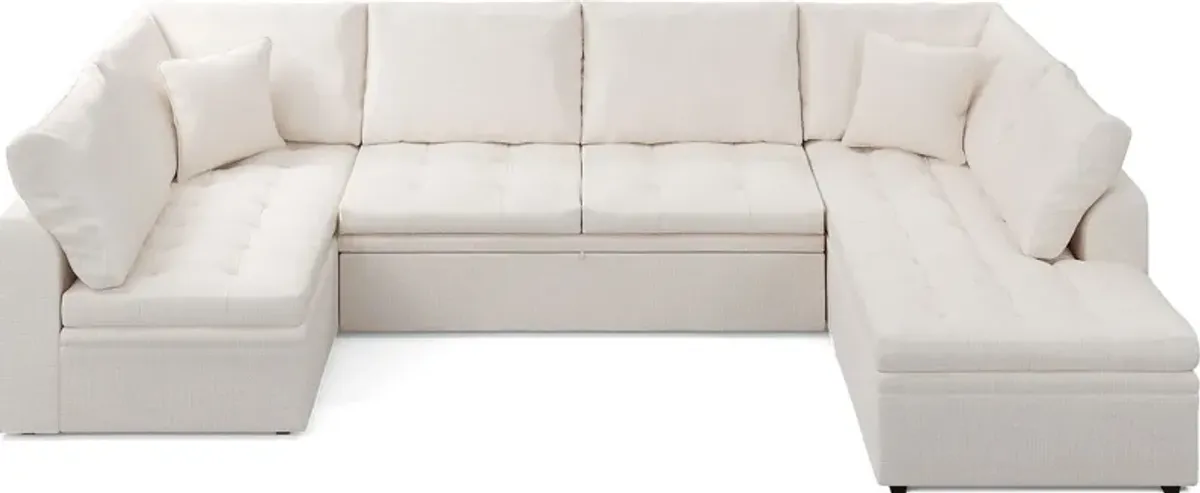 Sheridan Square Off-White 3 Pc Sleeper Sectional