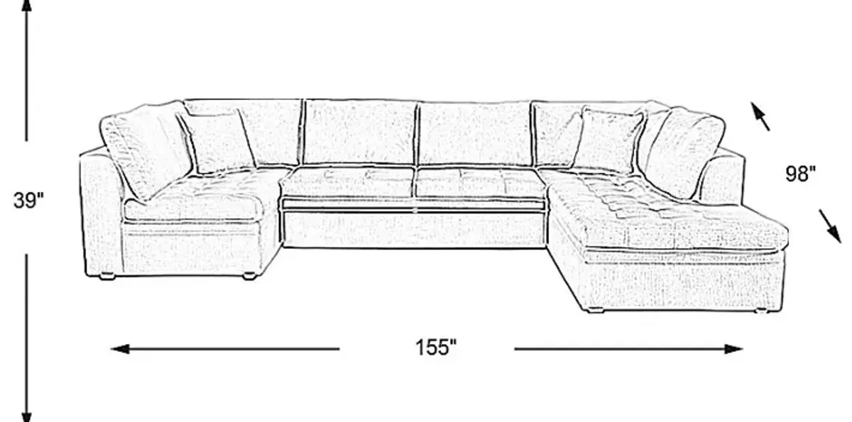 Sheridan Square Off-White 3 Pc Sleeper Sectional