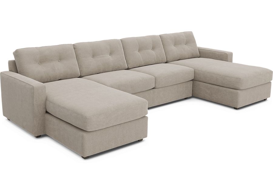 ModularOne Beige 3 Pc Gel Foam Sleeper Sectional