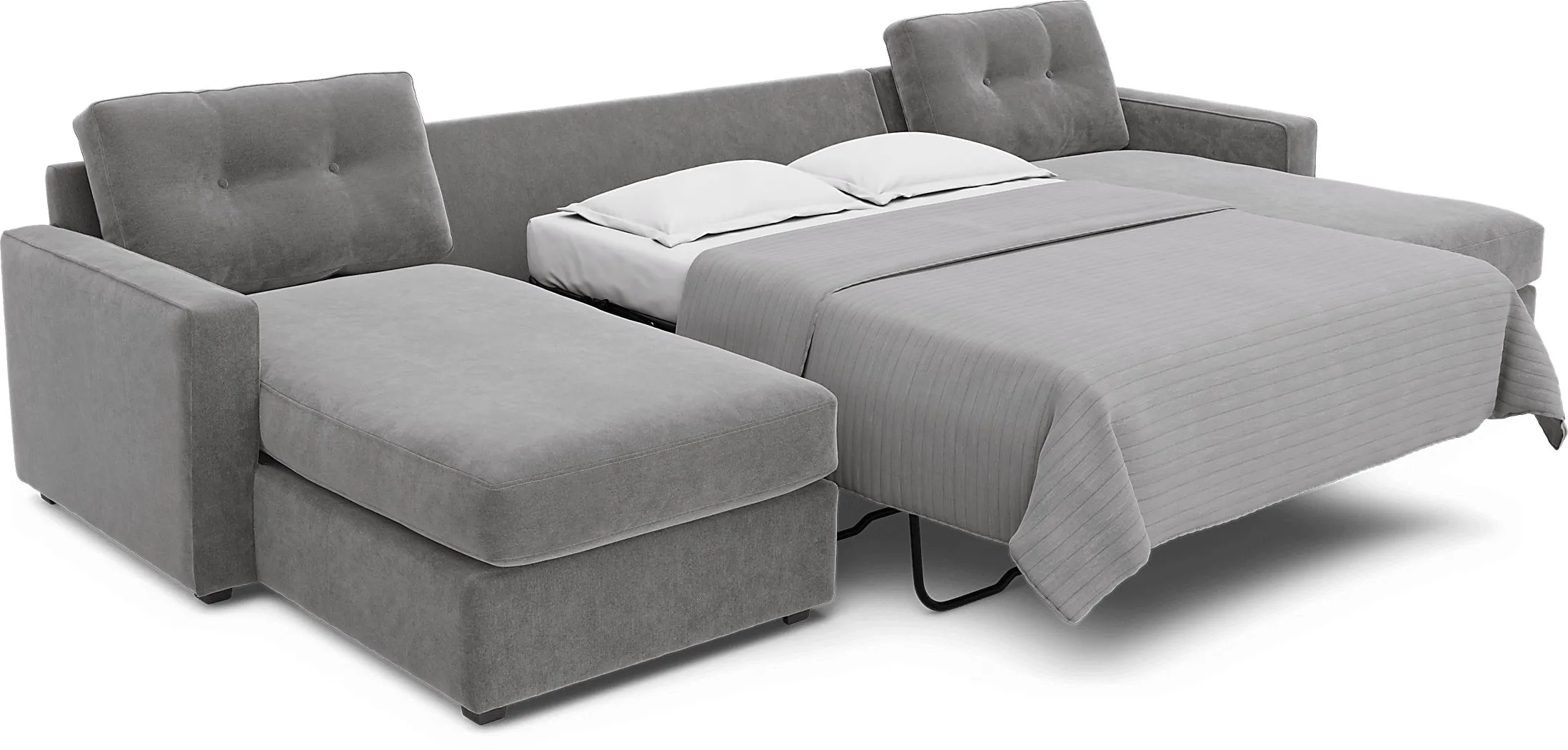 ModularOne Gray 3 Pc Gel Foam Sleeper Sectional