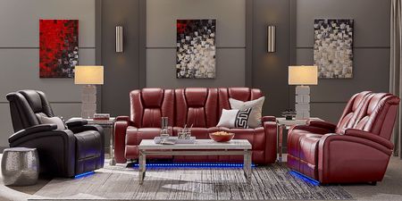 Kingvale Court Red 3 Pc Living Room with Dual Power Reclining Sofa