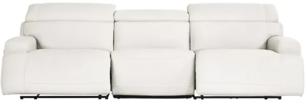 Alessio White Leather Dual Power Reclining Sofa