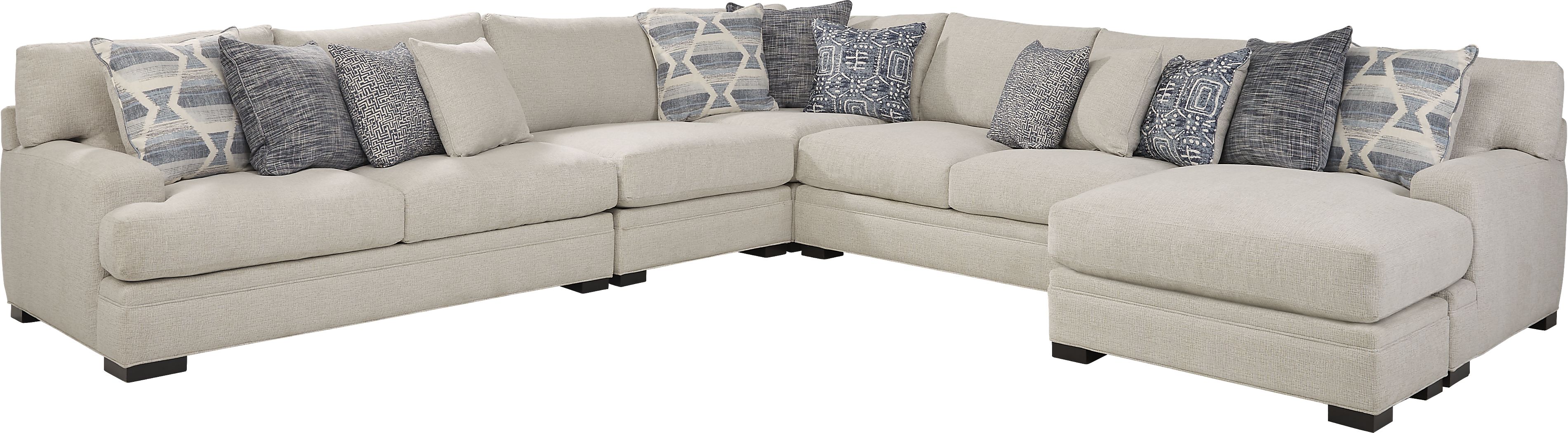 Cindy Crawford Home Bedford Park Ivory 4 Pc Sectional with Chaise