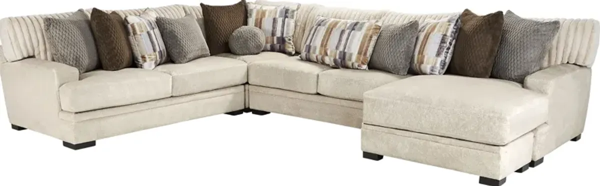 Hudson Street Beige 3 Pc Sectional