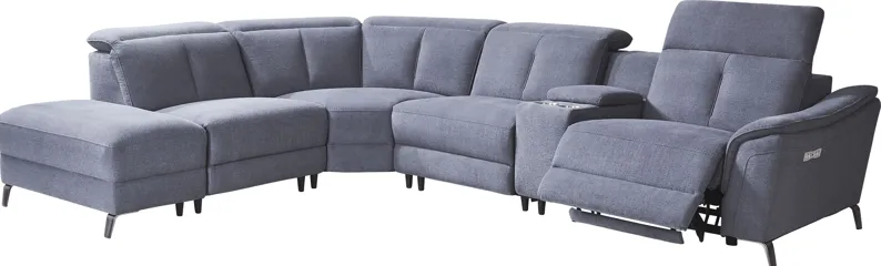 Turano Denim 6 Pc Dual Power Reclining Sectional by Rooms To Go