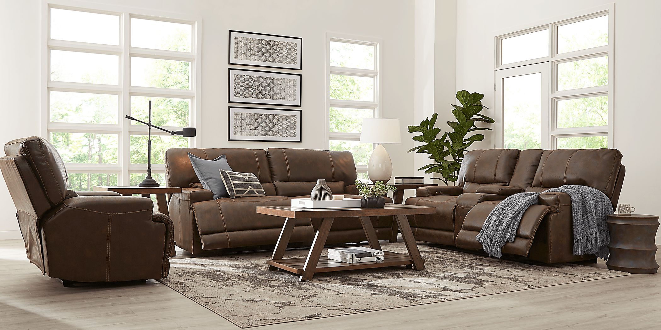 Warrendale Chocolate 8 Pc Power Reclining Living Room