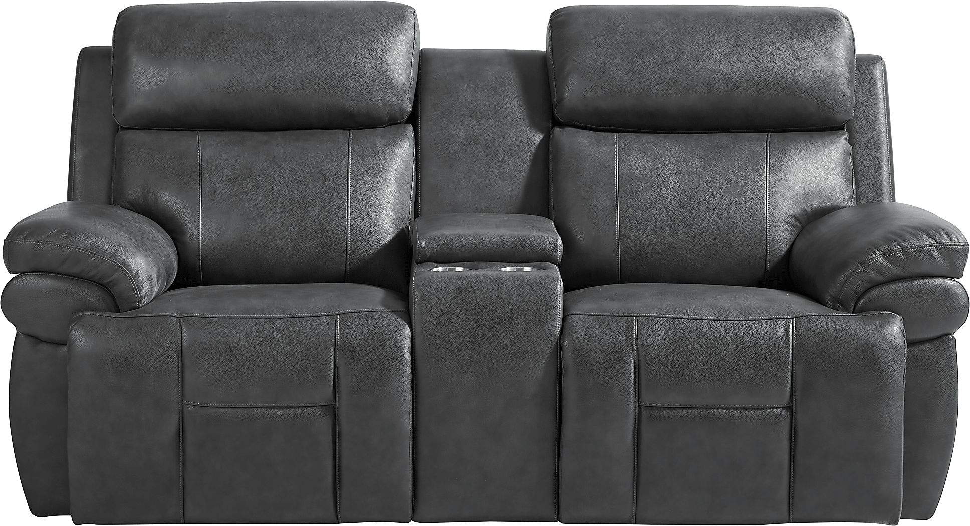 Eastmann Gray Leather 5 Pc Triple Power Reclining Living Room with Air Massage