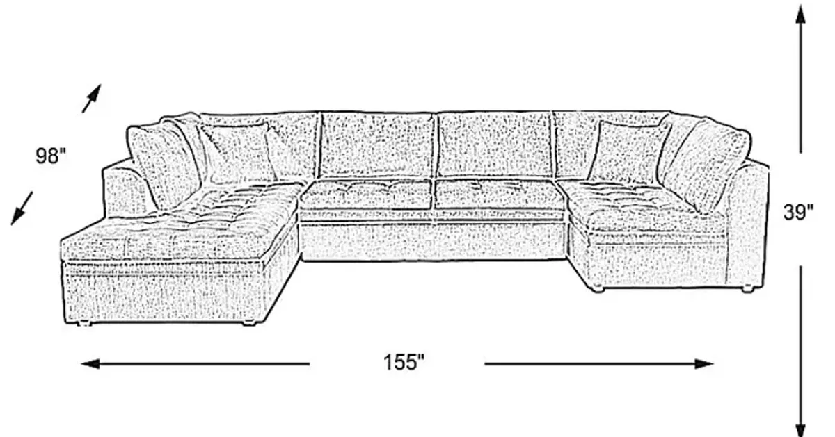 Sheridan Square Gray 3 Pc Sleeper Sectional