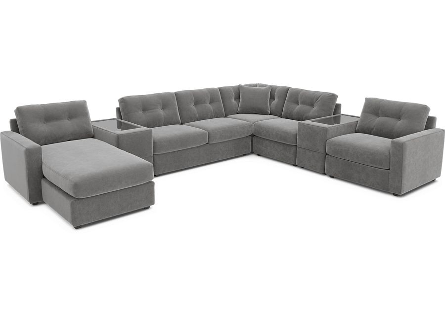 ModularOne Gray 7 Pc Sleeper Sectional