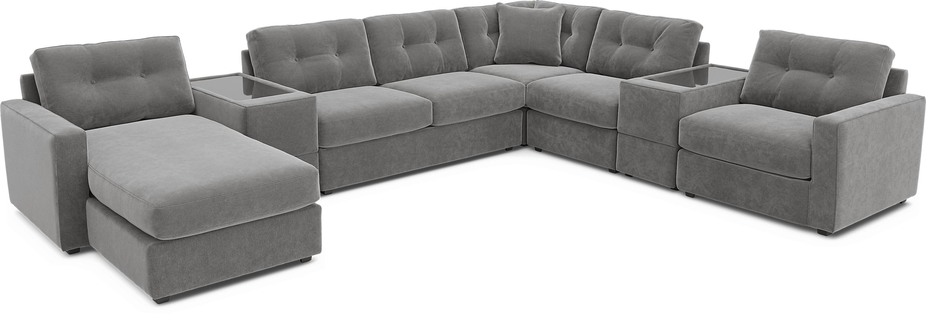 ModularOne Gray 7 Pc Sleeper Sectional