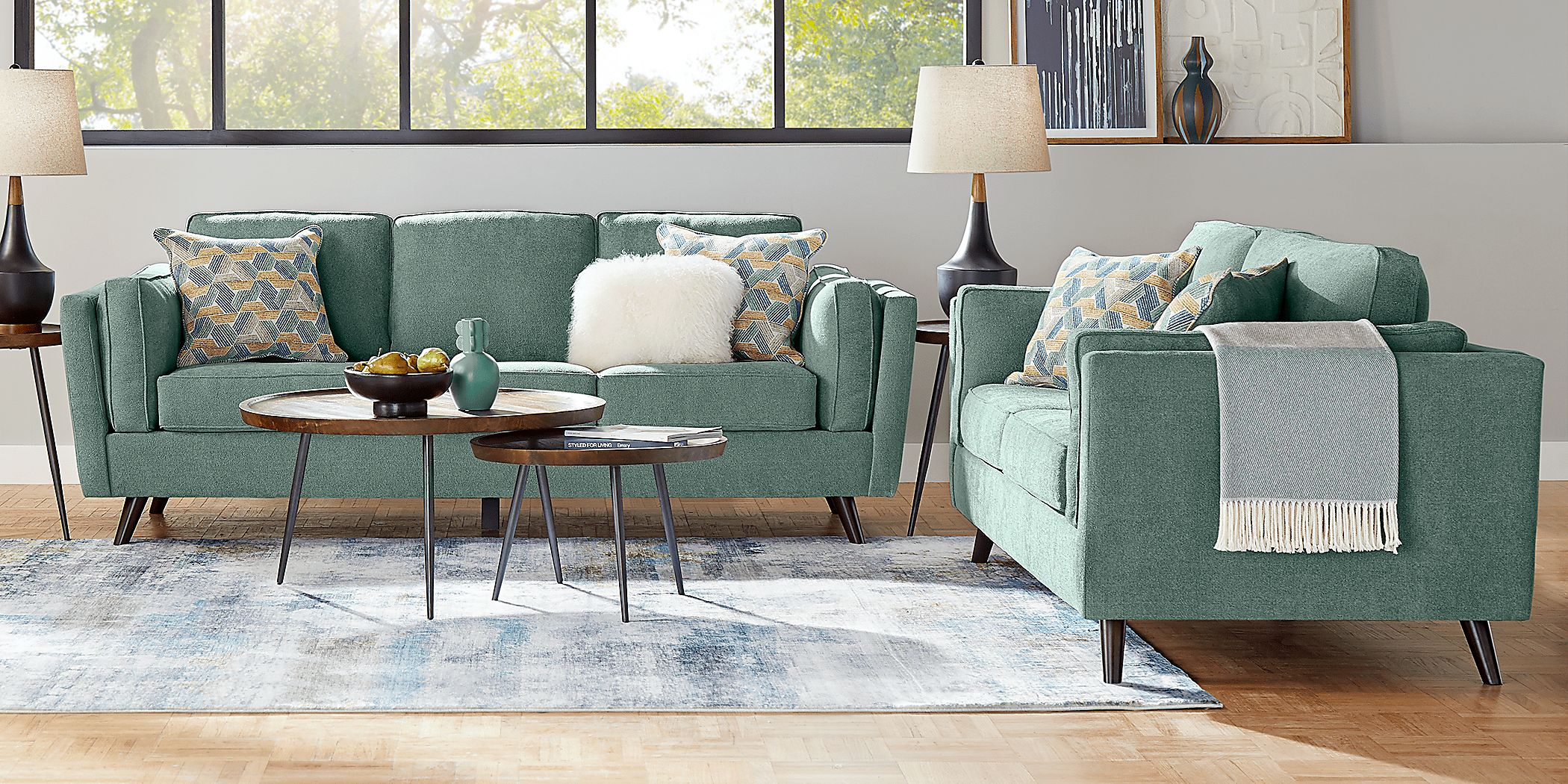 Arlington Seafoam 8 Pc Living Room with Sleeper Sofa