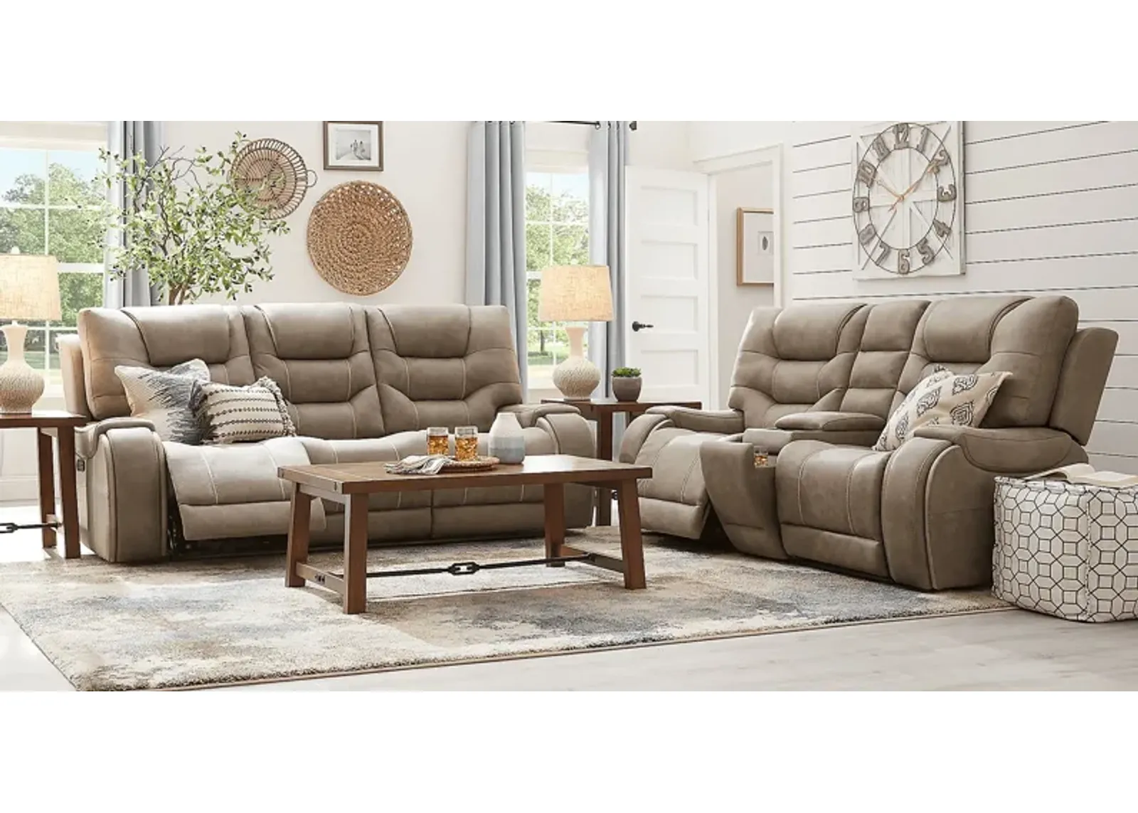 Laredo Springs Gray 7 Pc Dual Power Reclining Living Room