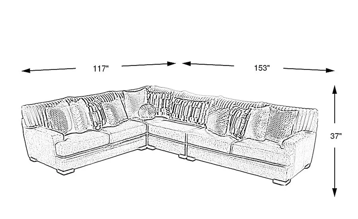 Hudson Street Beige 4 Pc Sectional