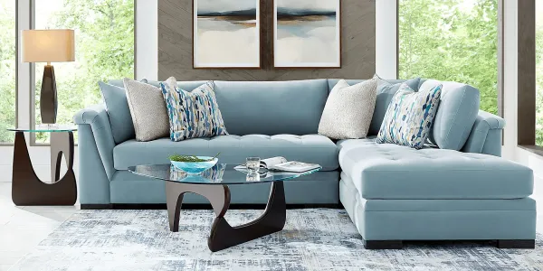 Harper Blue 5 Pc Sectional Living Room