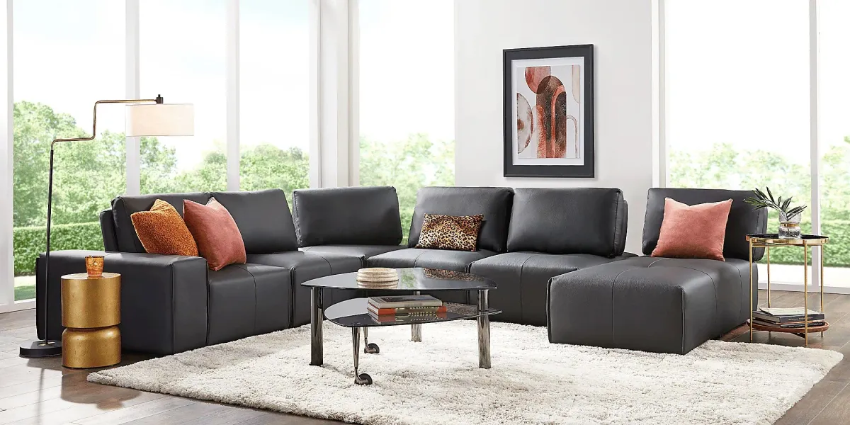 Davis Park Black 6 Pc Sectional