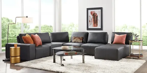 Davis Park Black 6 Pc Sectional