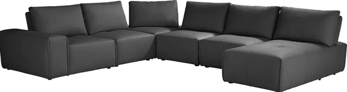 Davis Park Black 6 Pc Sectional