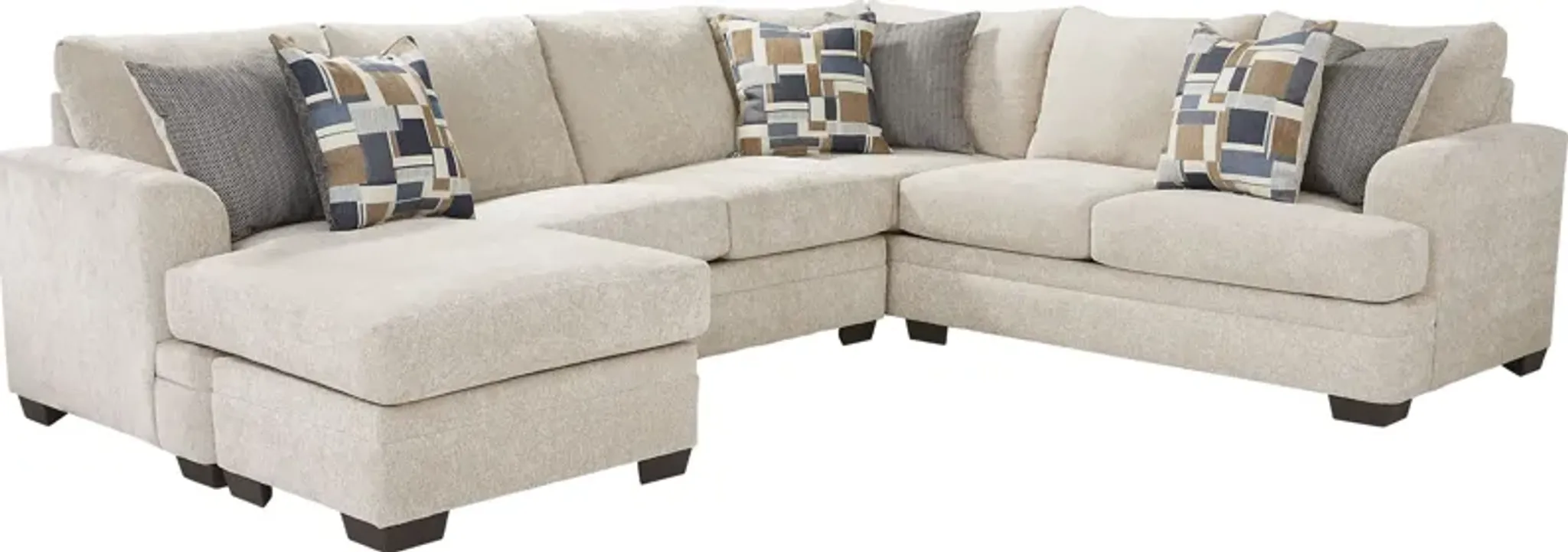 Copley Place Linen 5 Pc Sectional Living Room Rooms To Go | Furniture.com
