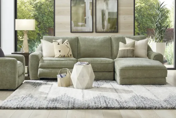 Somerset Green 6 Pc Dual Power Reclining Sectional Living Room