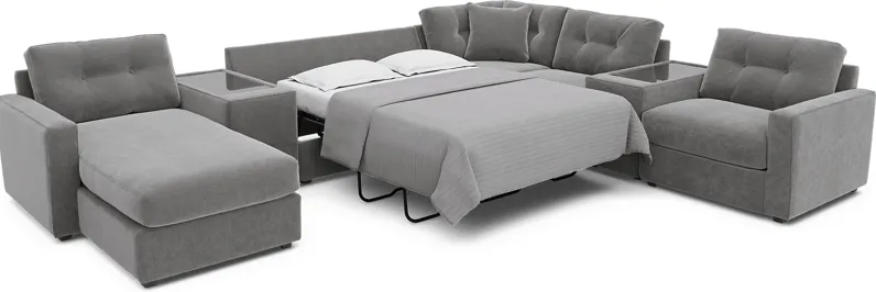 ModularOne Gray 7 Pc Gel Foam Sleeper Sectional