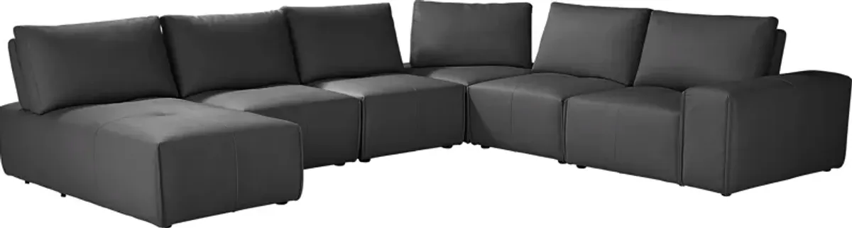 Davis Park Black 6 Pc Sectional