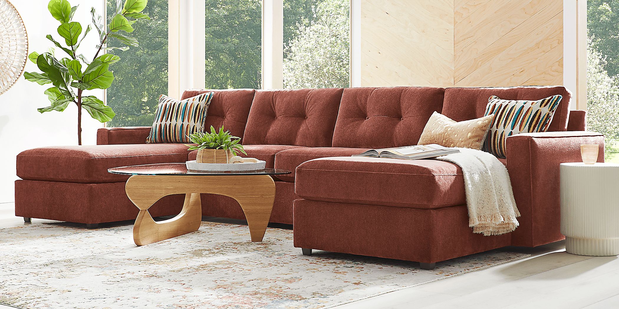 ModularOne Merlot 3 Pc Sleeper Sectional