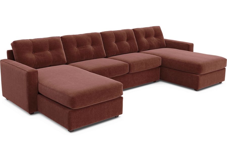 ModularOne Merlot 3 Pc Sleeper Sectional