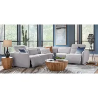 Westlake Light Gray 9 Pc Dual Power Reclining Sectional Living Room
