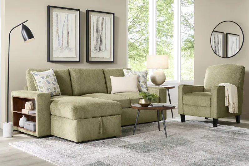 Laken Sage 3 Pc Sleeper Sectional Living Rooms